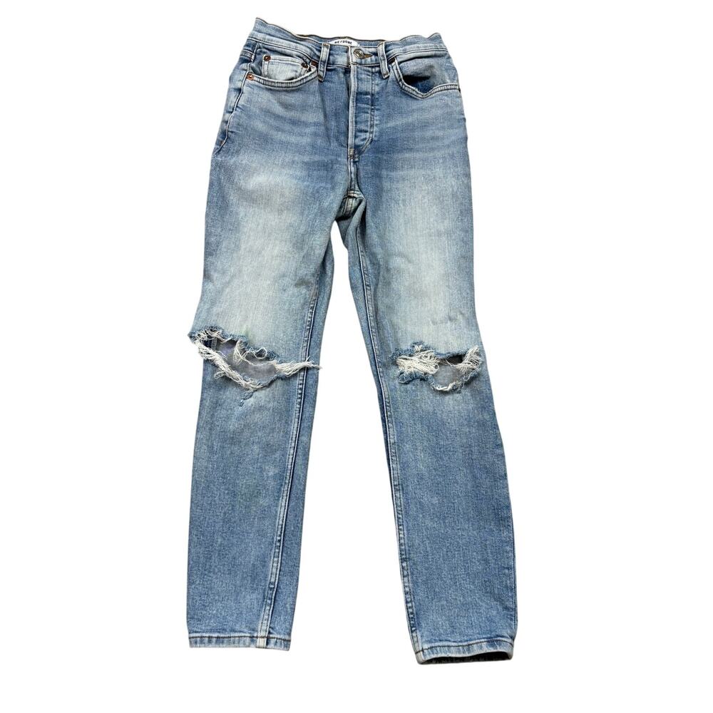 Re/Done Originals 90s High Rise Ankle Crop Distressed Jeans Women's 25